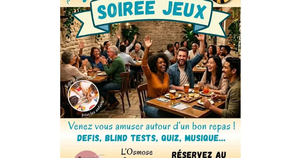 Soirée jeux de société au restaurant l'Osmose