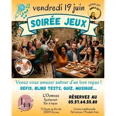 Soirée jeux de société au restaurant l'Osmose