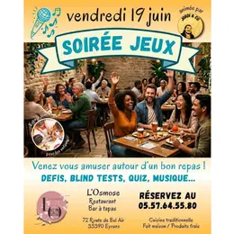 Soirée jeux de société au restaurant l'Osmose