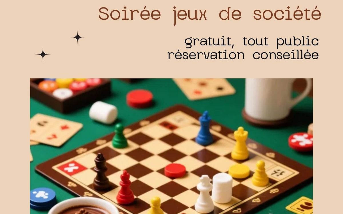 Soirée jeux de société chocolat chaud et chamallow - Bibliothèque Claire Bretécher