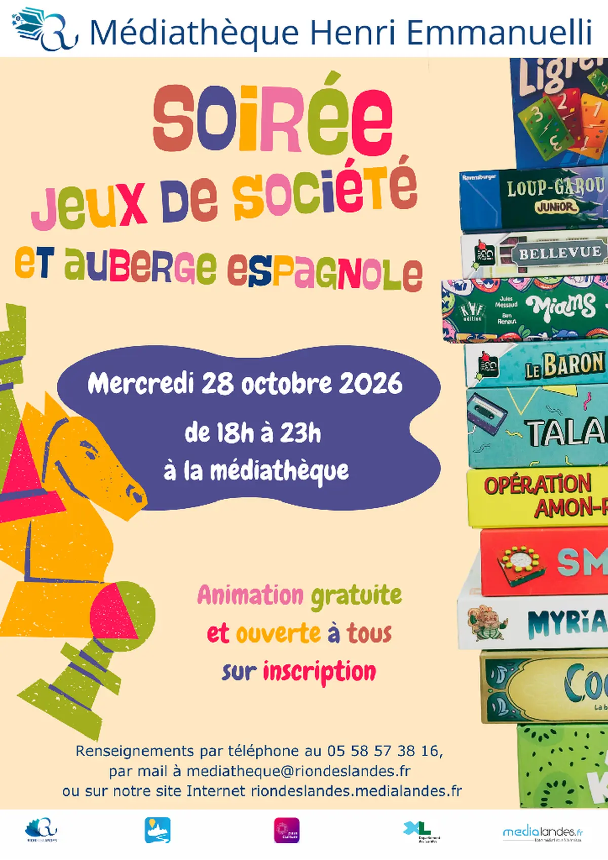 Soirée Jeux de société et auberge espagnole