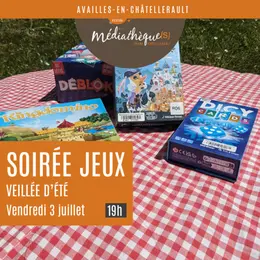 Soirée jeux : veillée d'été dans le jardin de la médiathèque