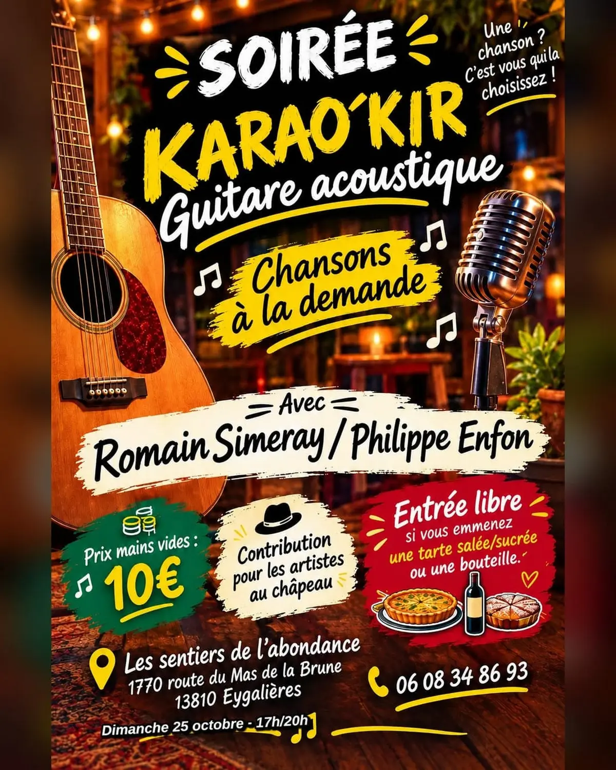 Soirée Karao'kir aux Sentiers de l'Abondance