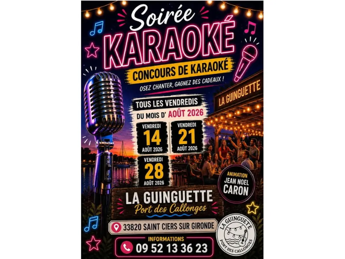 Soirée Karaoké à Braud à la Guinguette du Port des Callonges