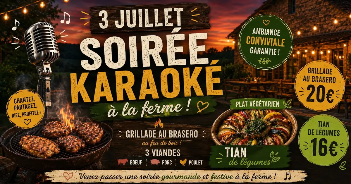 Soirée karaoké à la Ferme Lou Craven