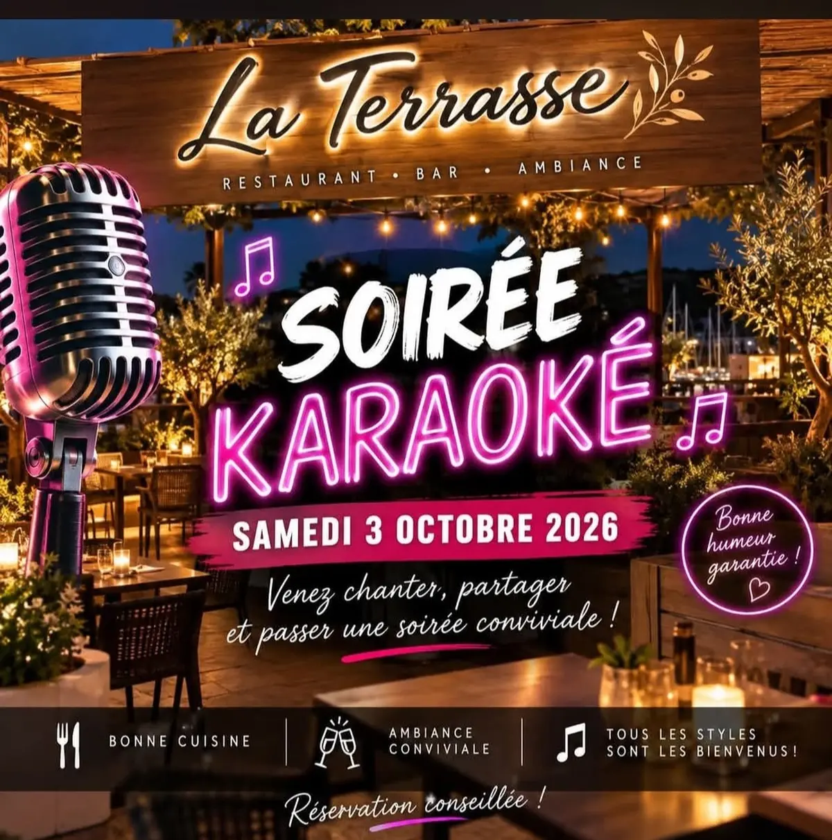 Soirée karaoké à la Terrasse
