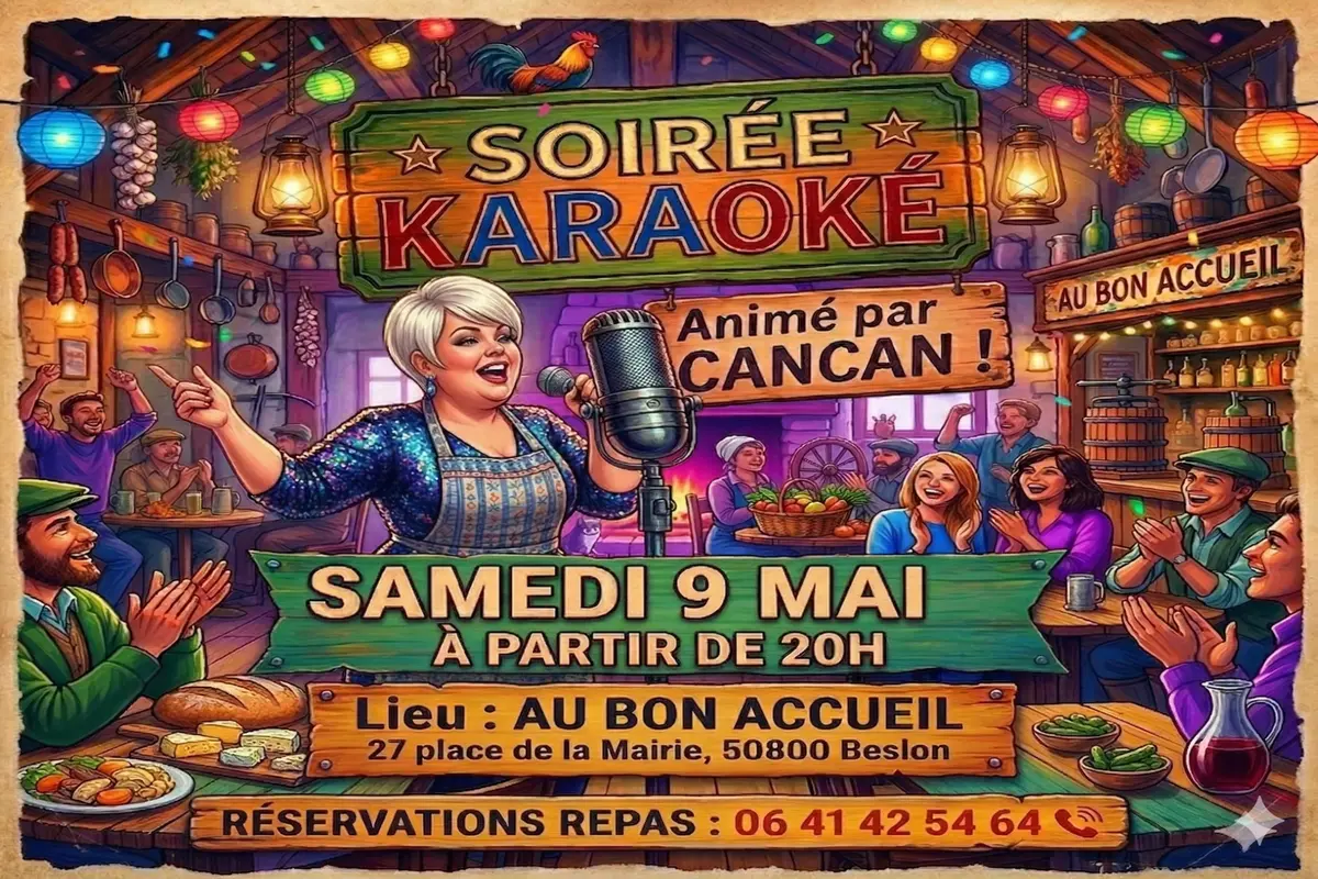 Soirée karaoké au Bon Accueil à Beslon animée par Cancan !
