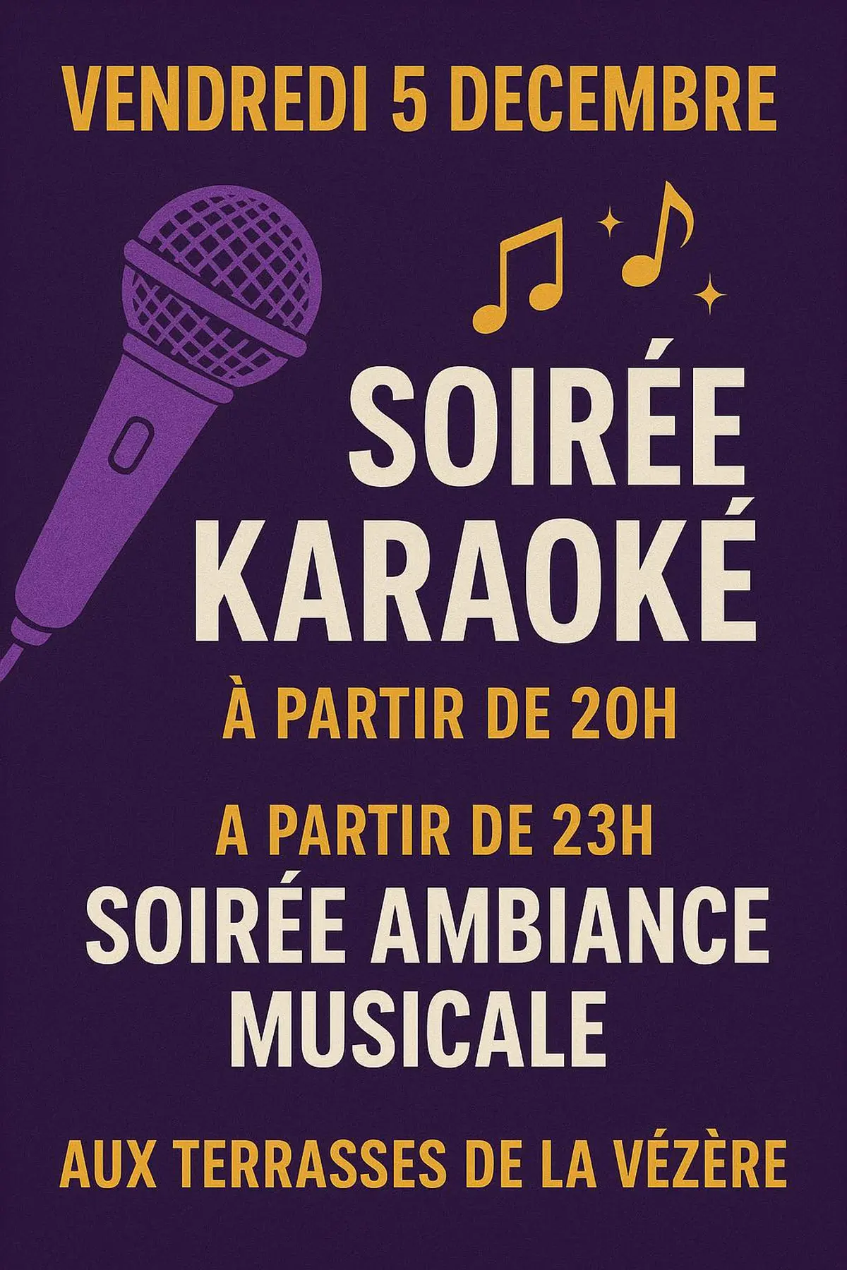 Soirée karaoké aux Terrasses de la Vézère
