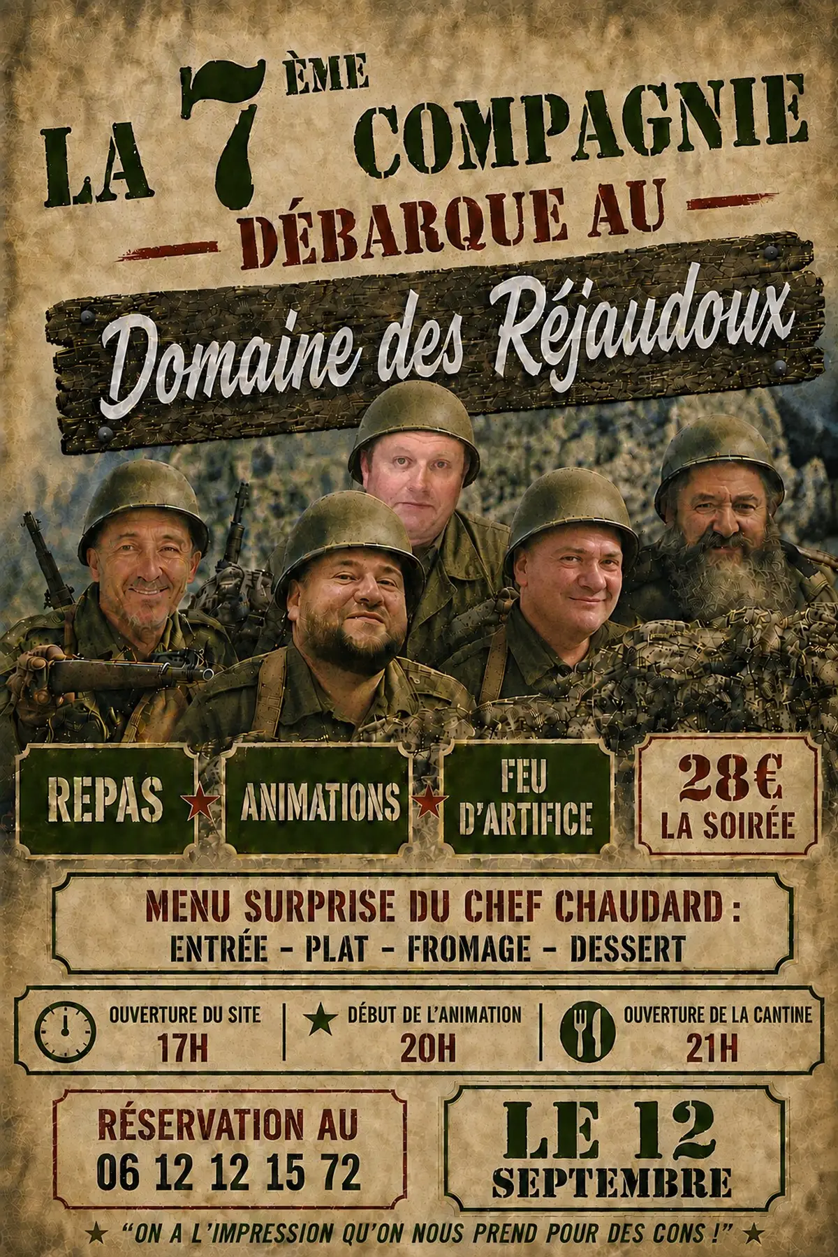 Soirée la 7ème compagnie au Domaine des Réjaudoux