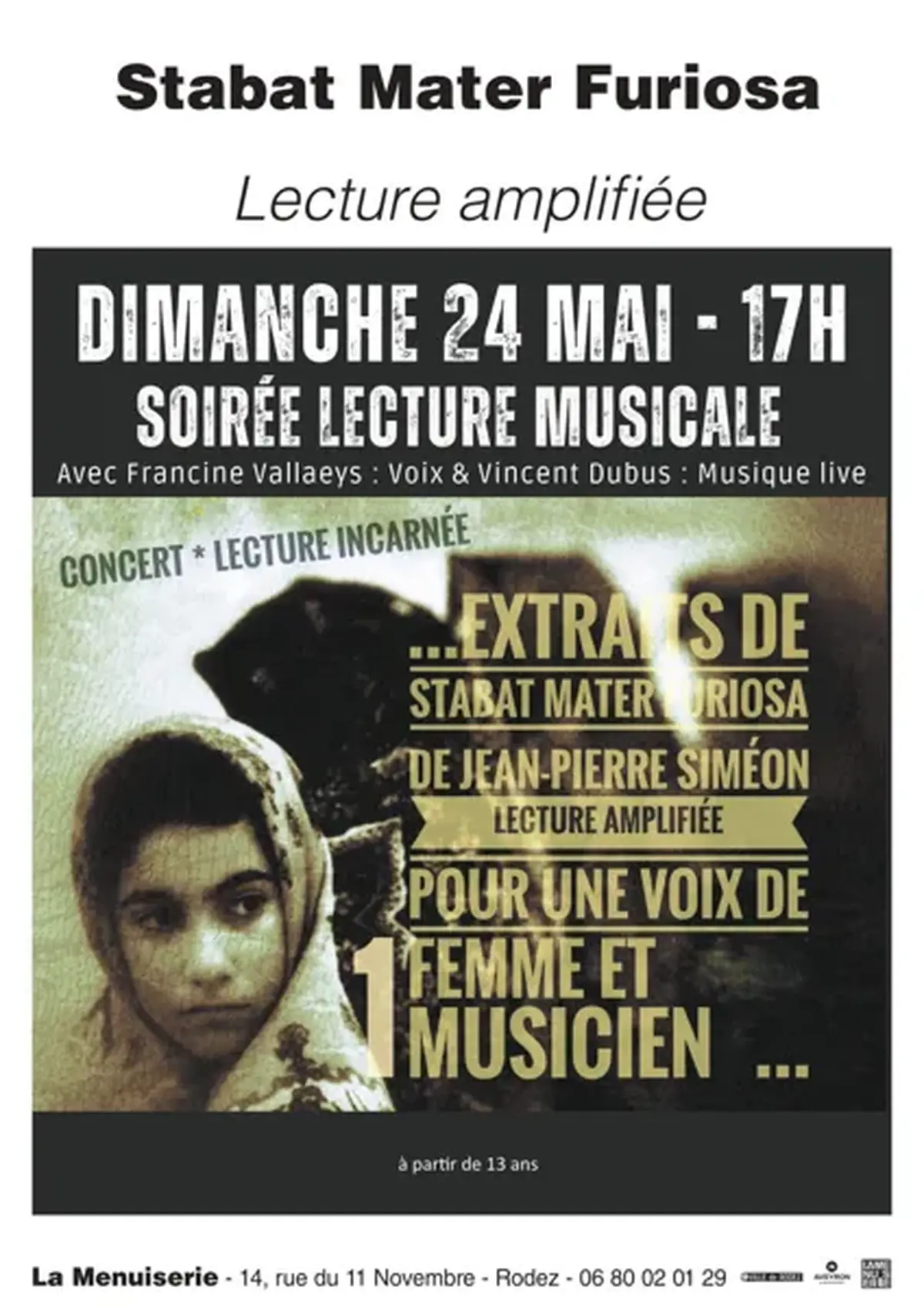 Soirée lecture musicale: Stabat Mater Furiosa