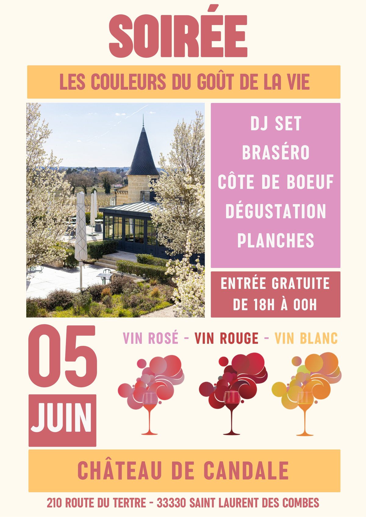 Soirée Les Couleurs du Goût de la Vie au Château de Candale