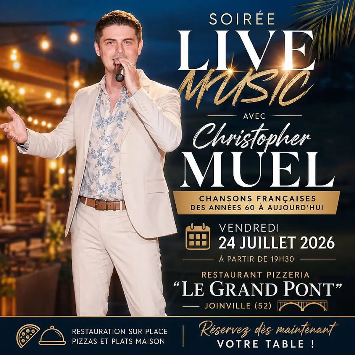 Soirée live music avec Christopher Muel