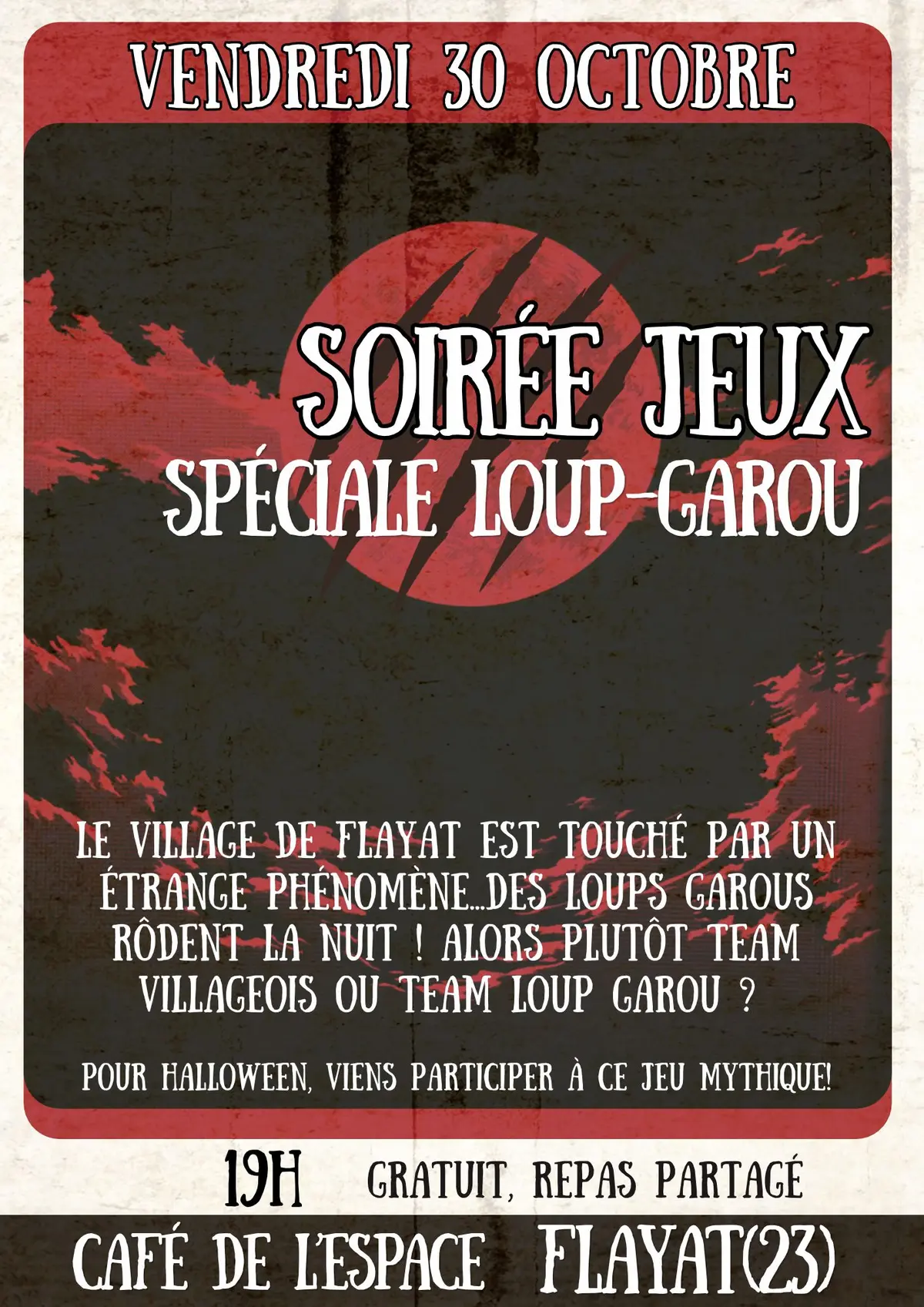 Soirée Loup Garou à l'Espace