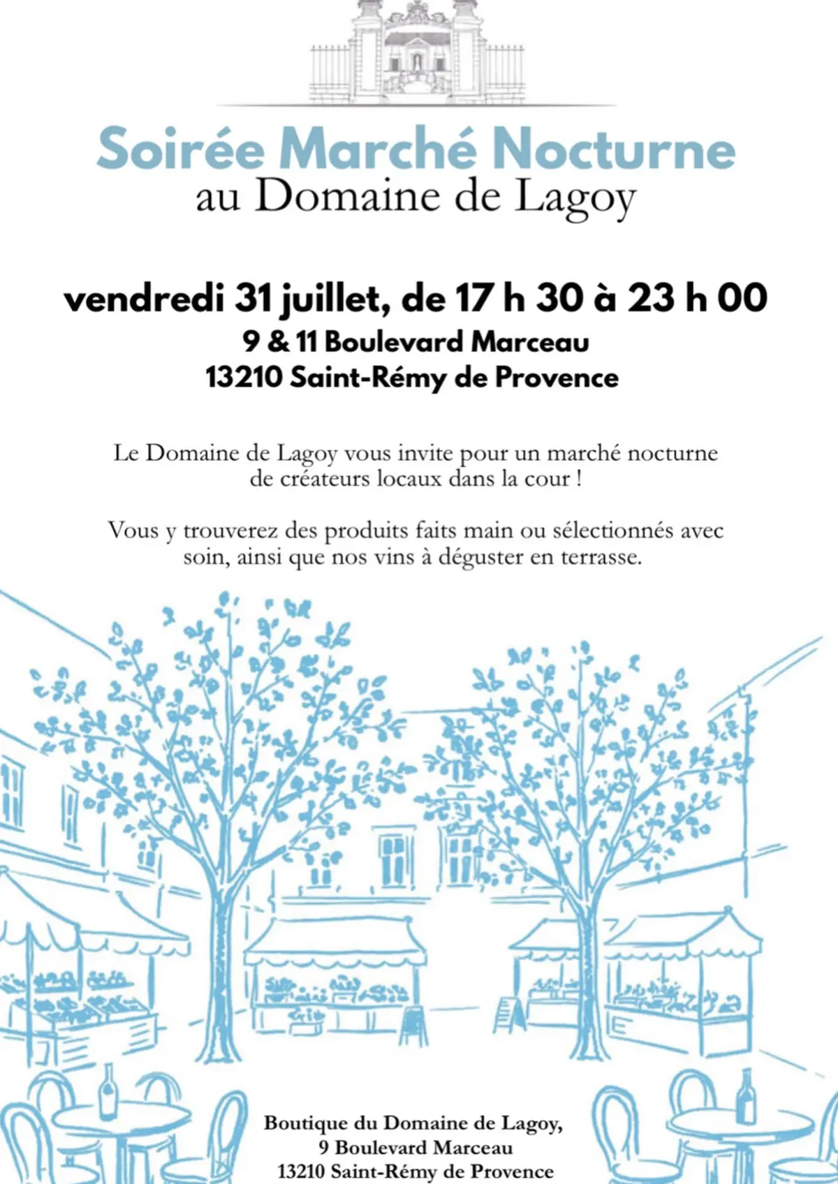 Soirée marché nocturne au Domaine de Lagoy