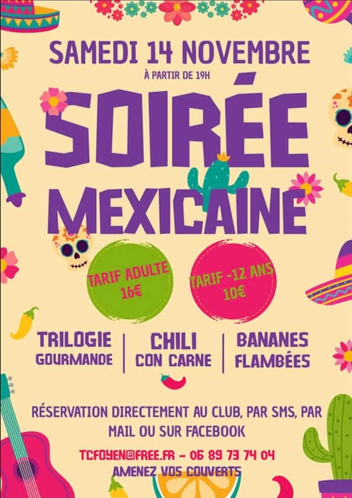 Soirée mexicaine par le Tennis Club Pays Foyen