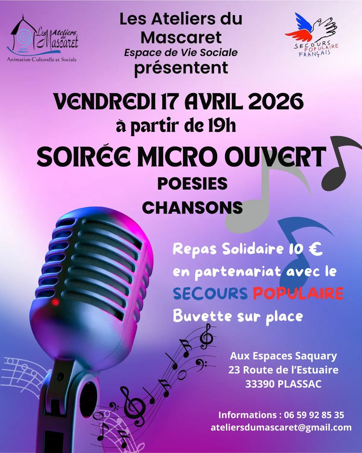 Soirée micro ouvert poésies et chansons
