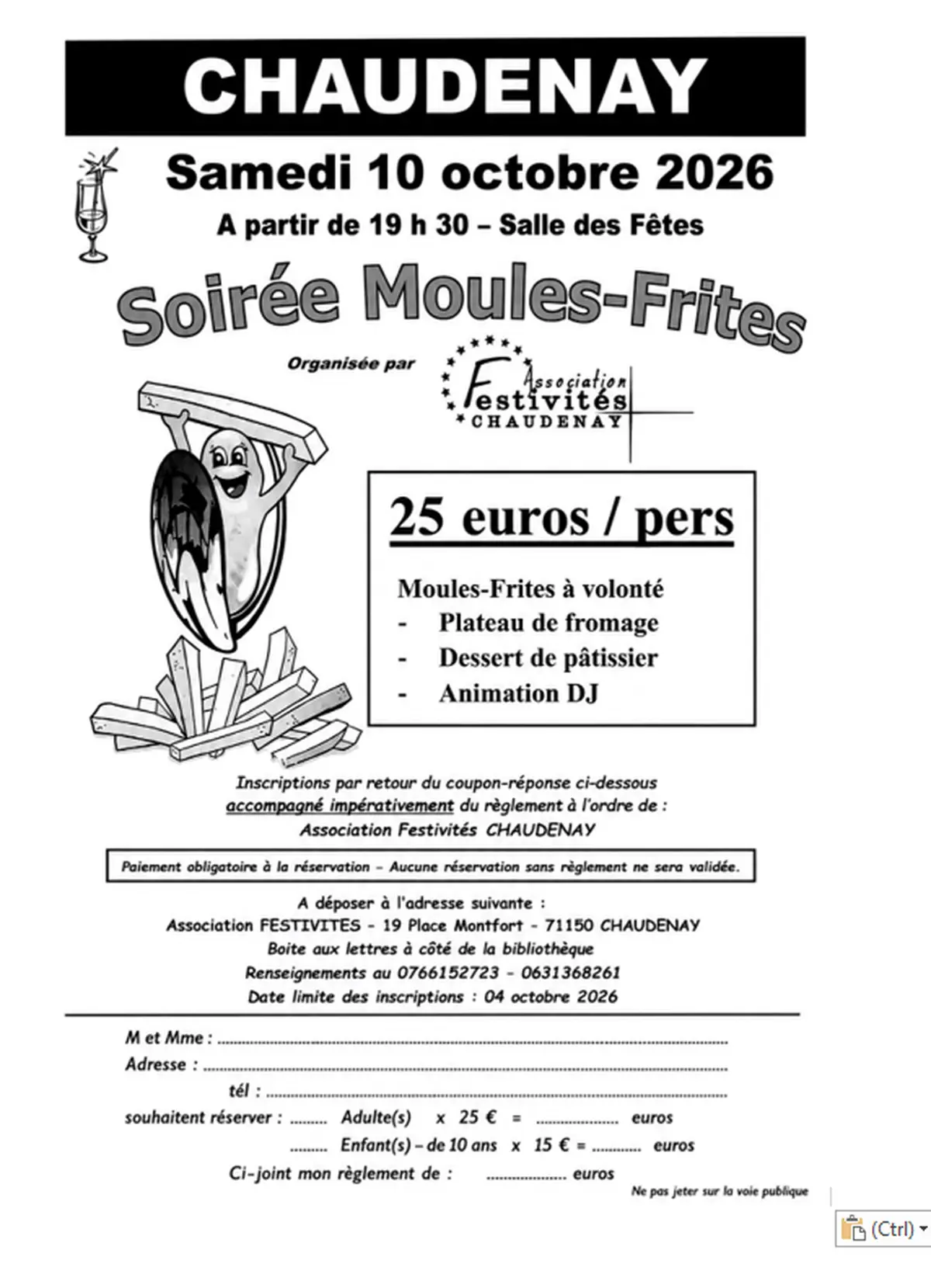 Soirée Moules Frites