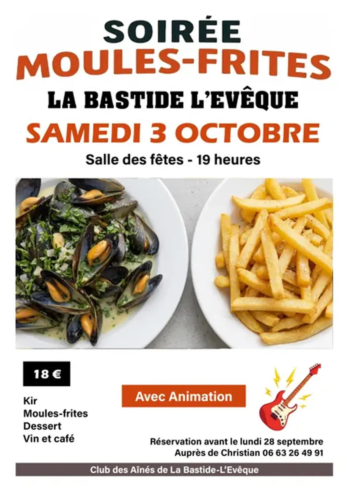 Soirée moules-frites à La Bastide l'Evêque