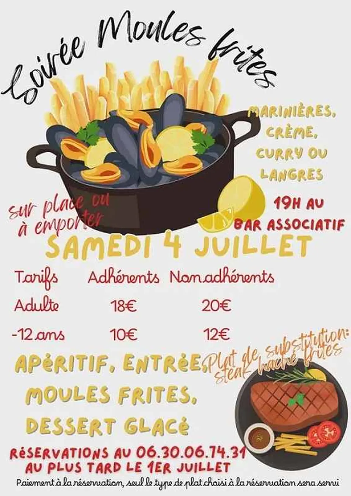 Soirée moules frites à Maranville