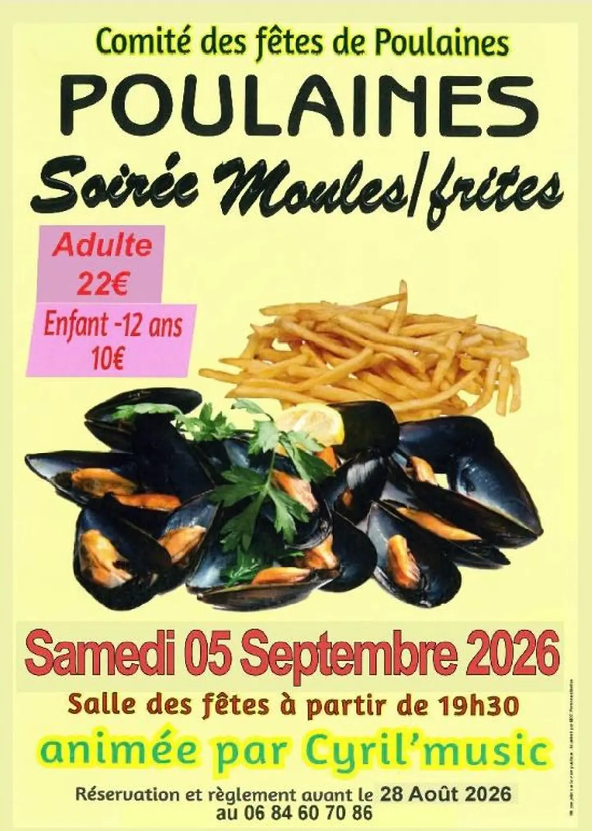 Soirée moules frites à Poulaines