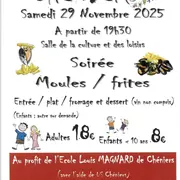 Soirée moules-frites au profit de l'école de Chéniers