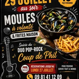 Soirée moules - frites suivie d'un concert au Brasero