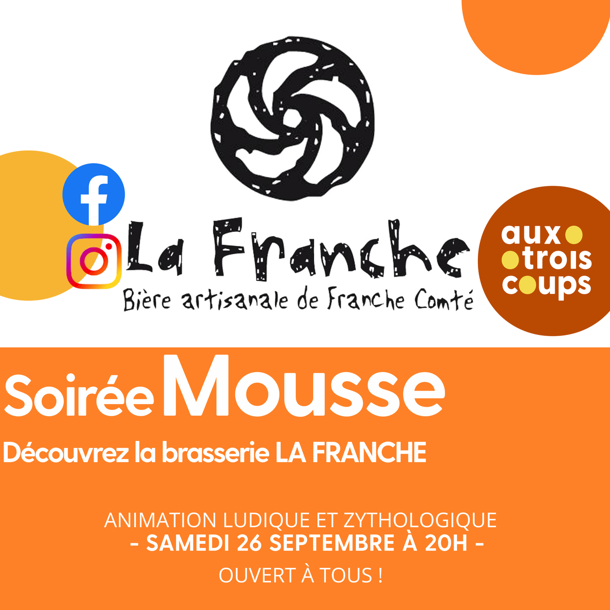 Soirée Mousse LA FRANCHE : partez à la découverte de la bière artisanale !