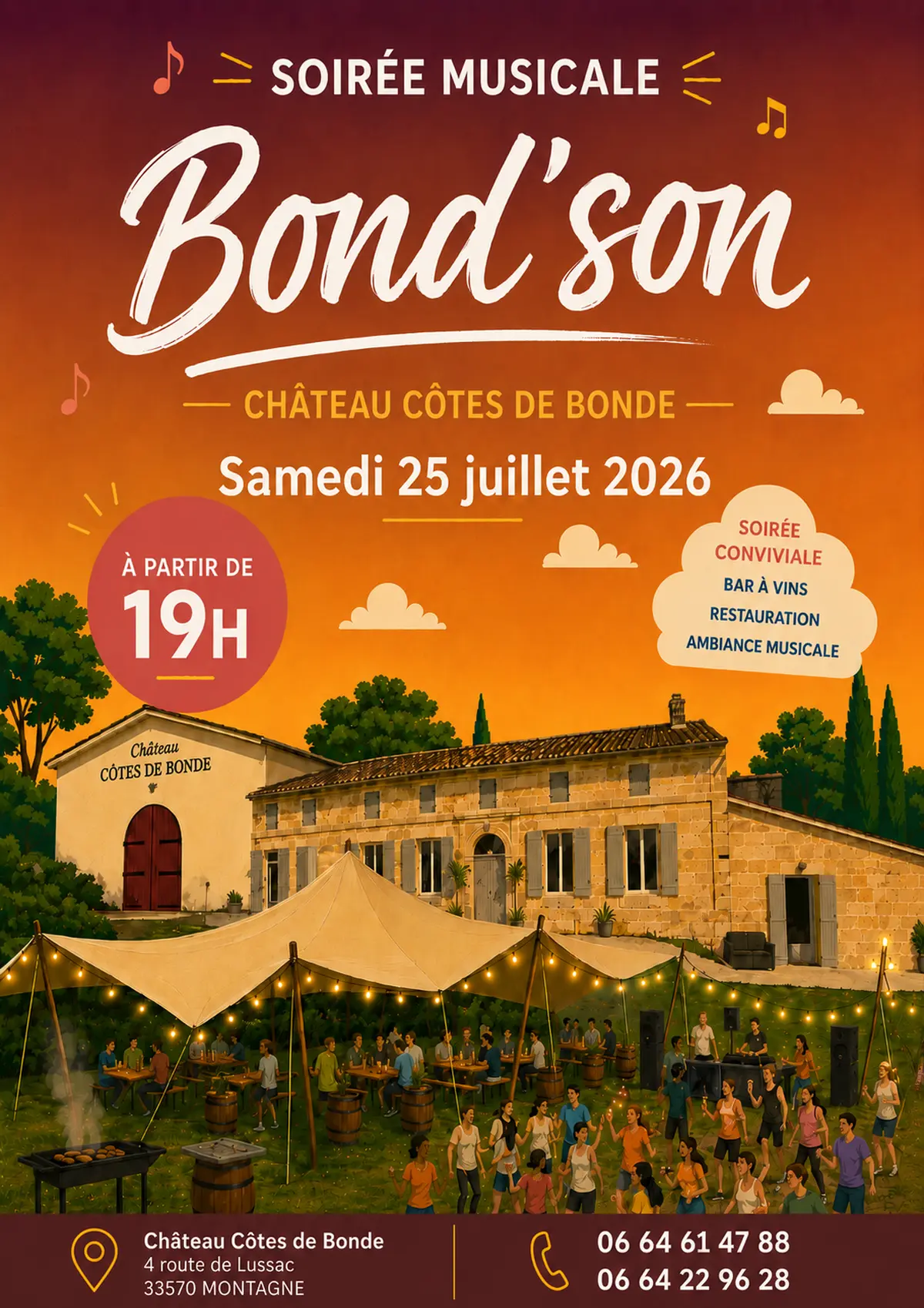 Soirée musicale au Château Côtes de Bonde
