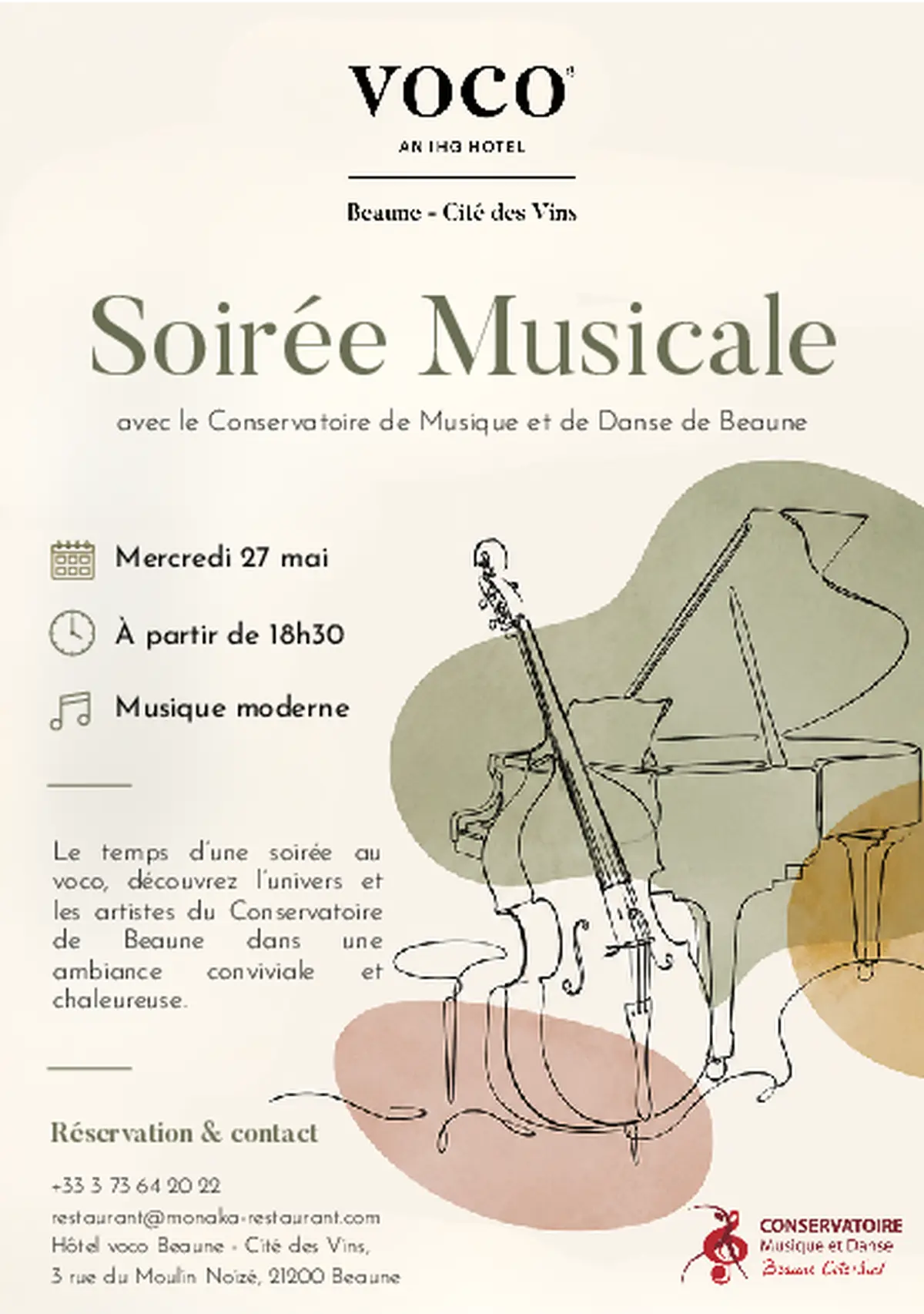 Soirée Musicale avec le Conservatoire de Musique et de Danse de Beaune