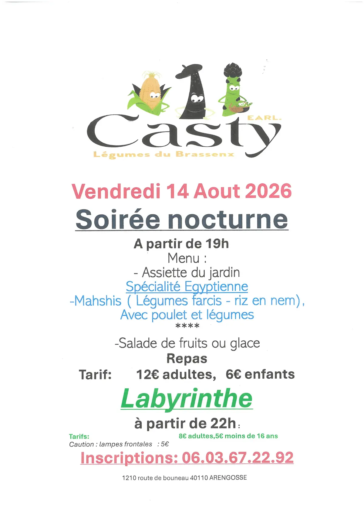 Soirée Nocturne -  Labyrinthe de Maïs - EARL CASTY