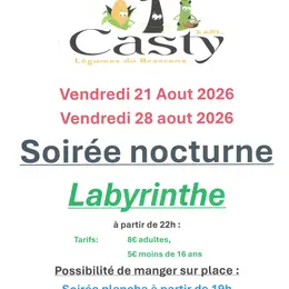 Soirée nocturne Labyrinthe - Earl. Casty