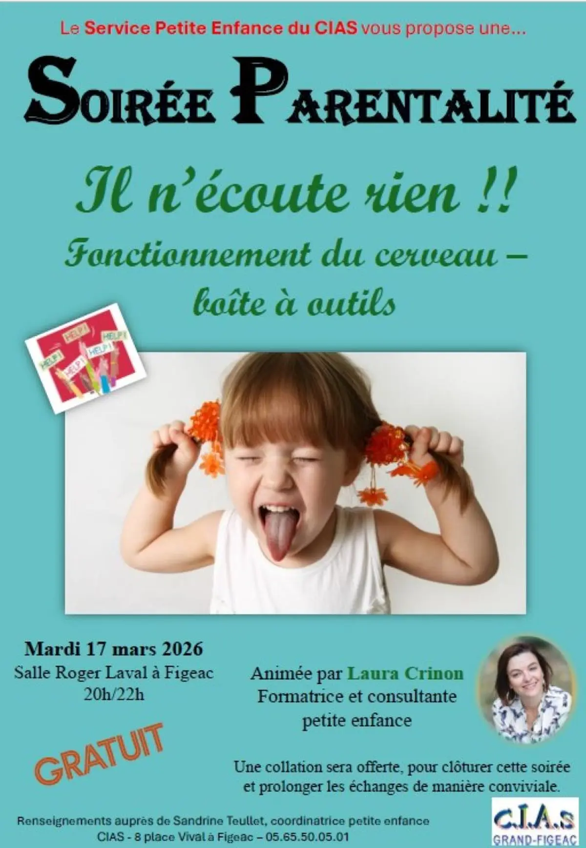 Soirée parentalité Il n'écoute rien au Centre Social de Figeac