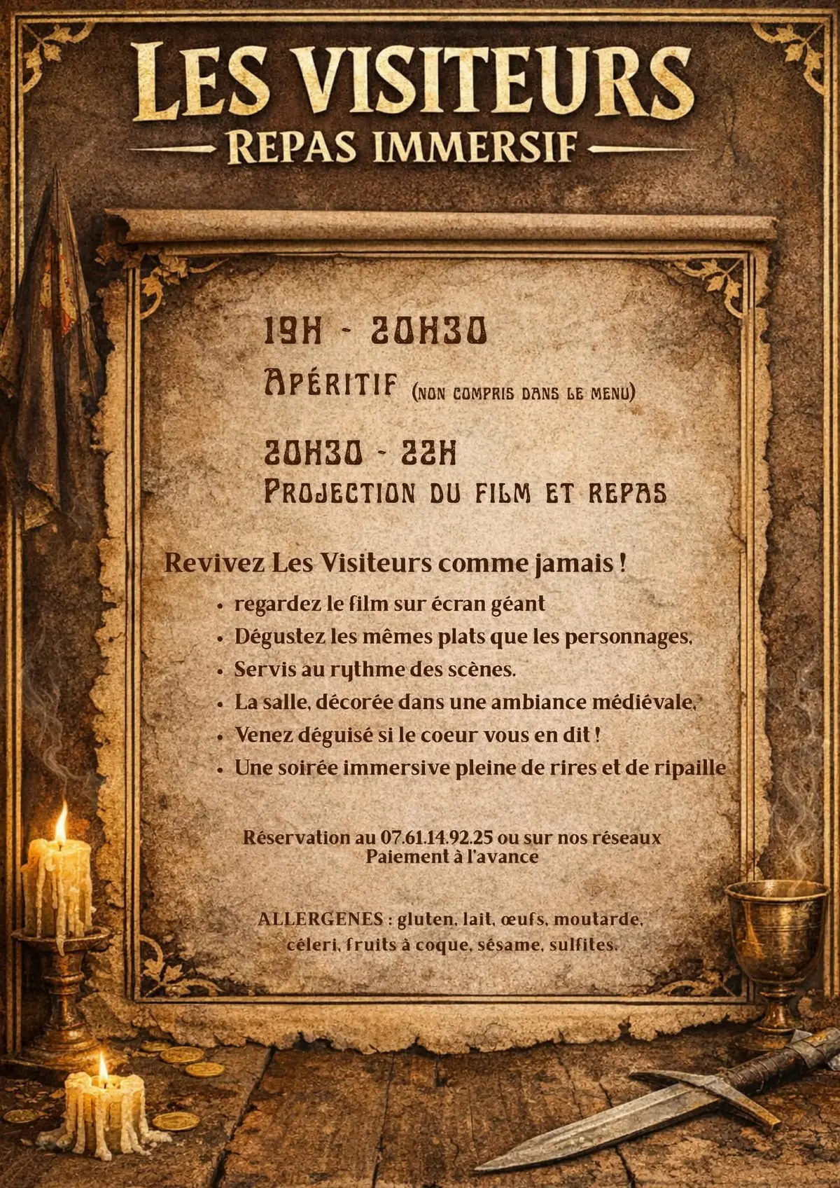 Soirée repas cinéma : Les Visiteurs