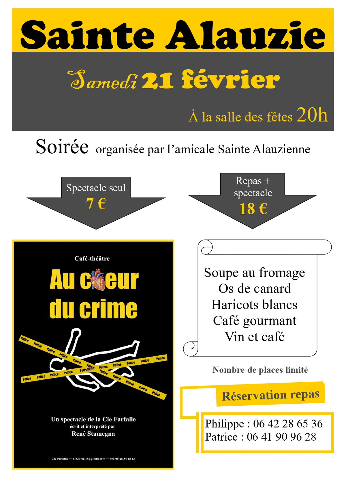 Soirée repas-théâtre Au cœur du crime