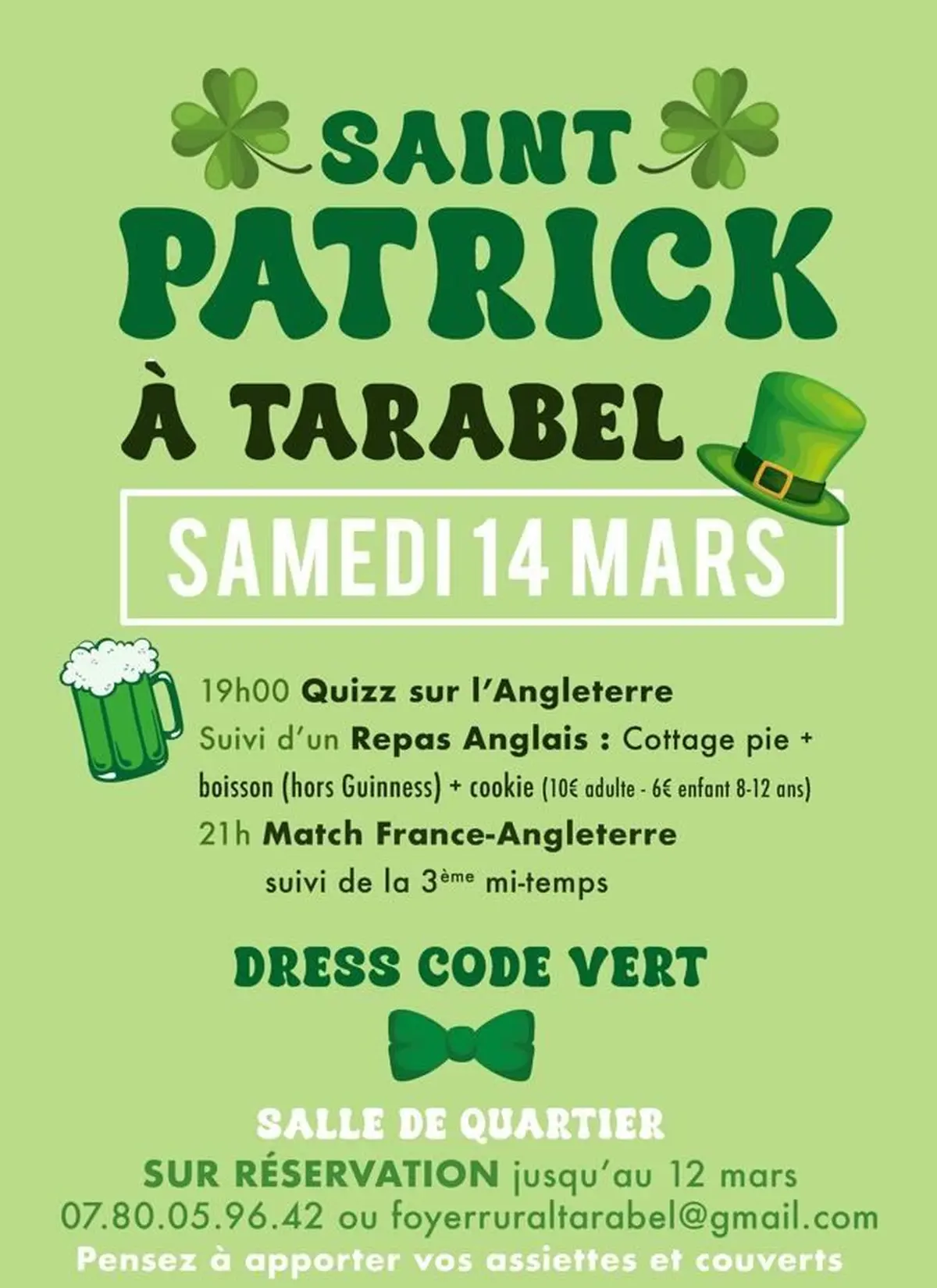 Soirée Saint Patrick à Tarabel