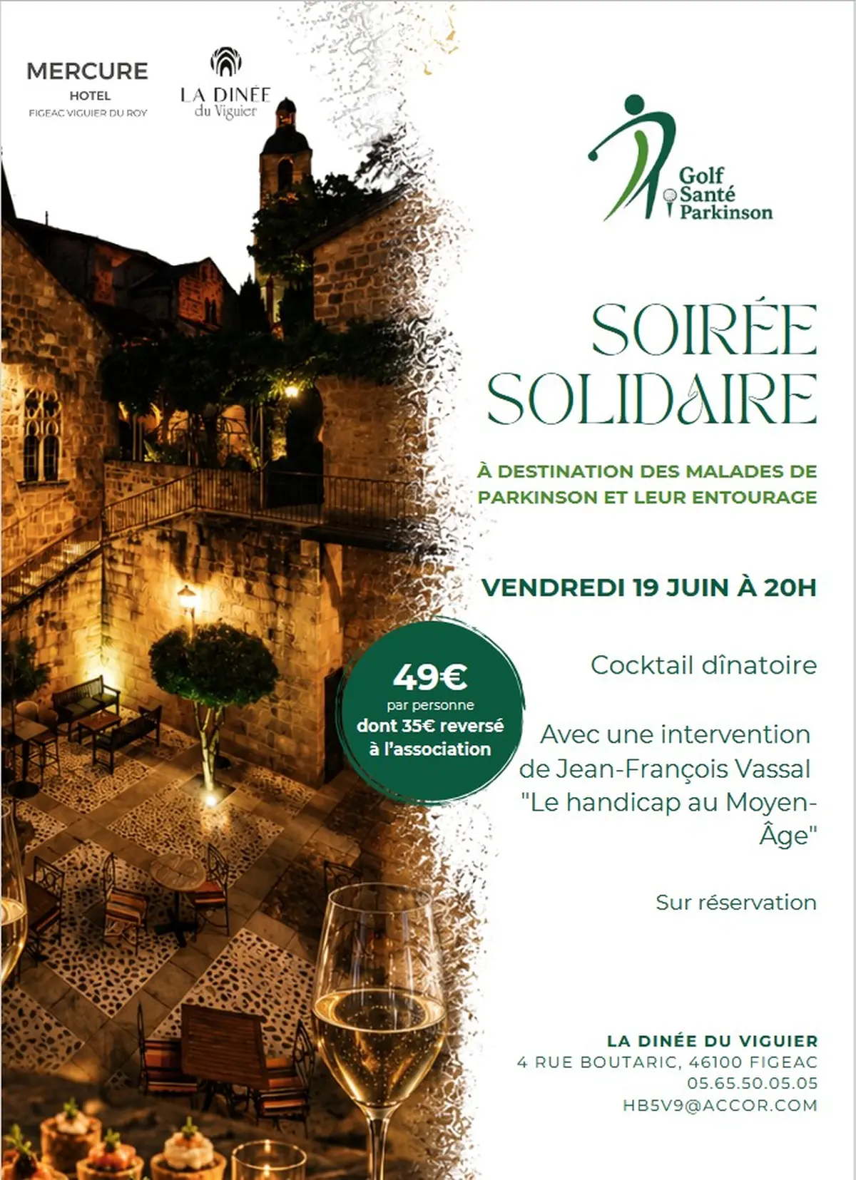 Soirée solidaire Parkinson, Hôtel Viguier du Roy Figeac
