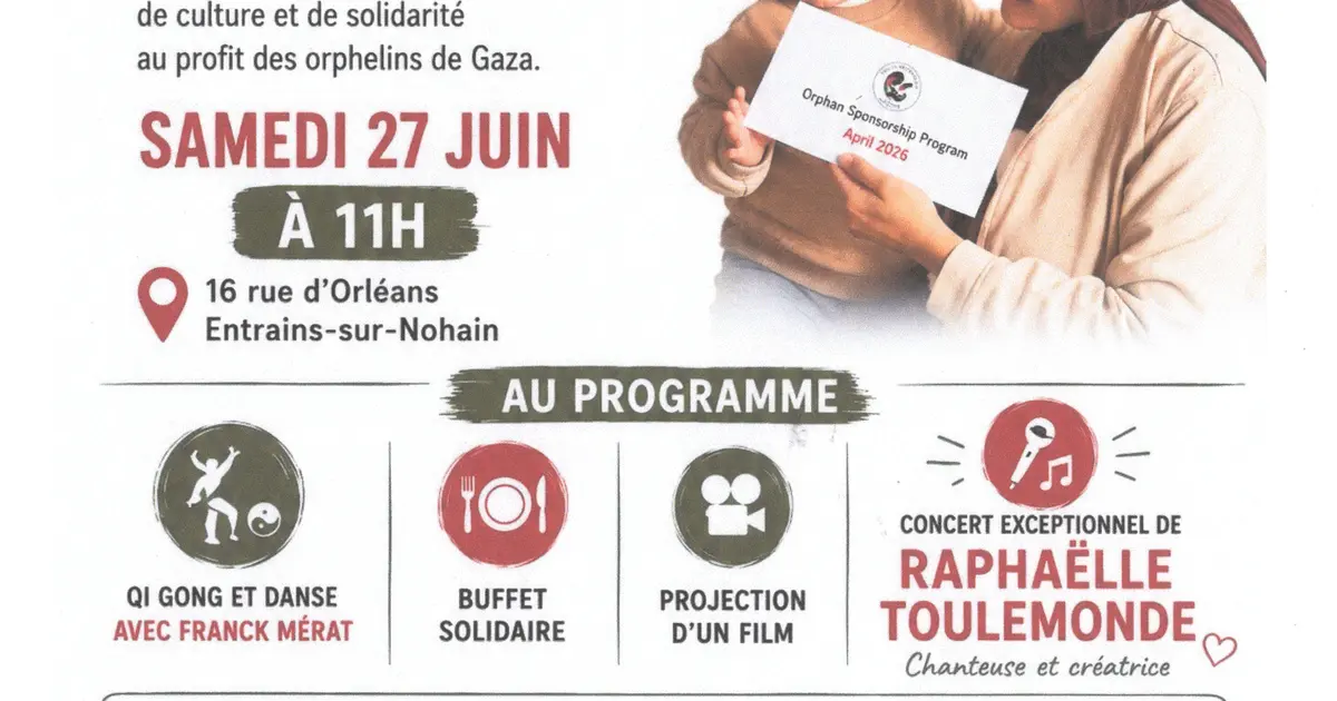 Soirée solidaire pour les orphelins de Gaza
