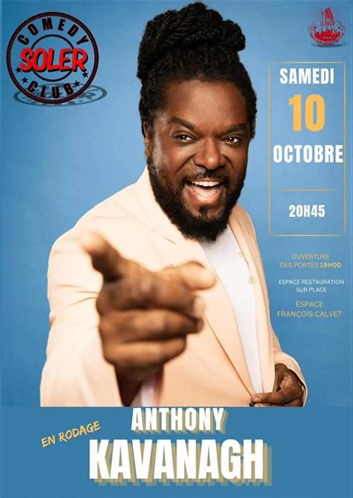 Soirée spéciale du Soler Comedy Club : Anthony Kavanagh en rodage
