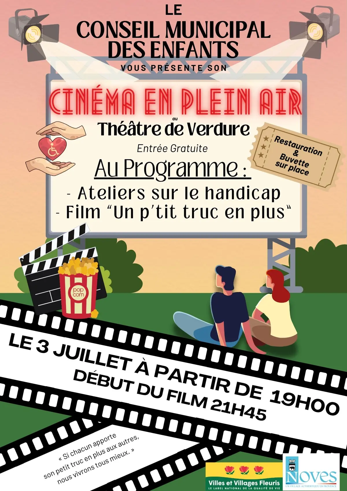 Soirée sur le thème du handicap : ateliers et projection de film en plein air