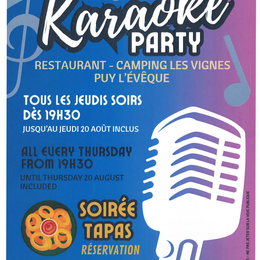 Soirée tapas et karaoké au camping les Vignes