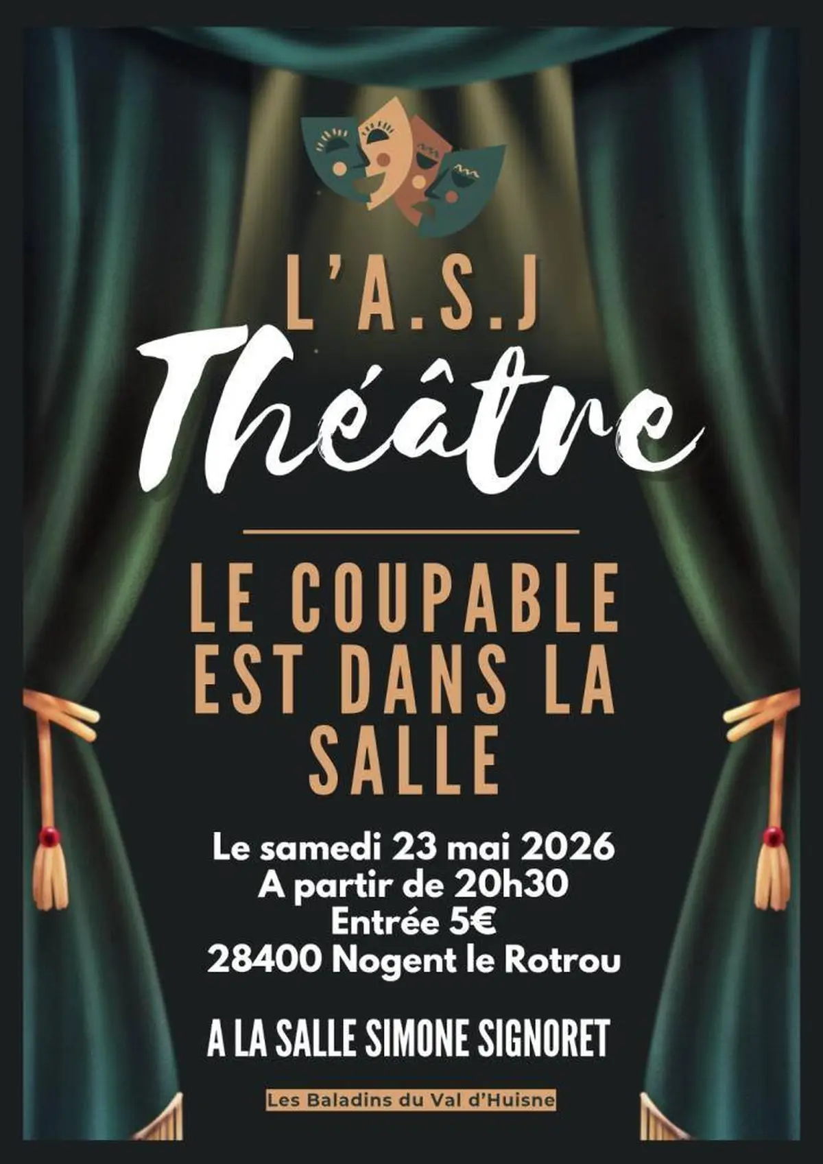 Soirée Théâtre avec Les Baladins du Val d'Huisne de l'ASJ