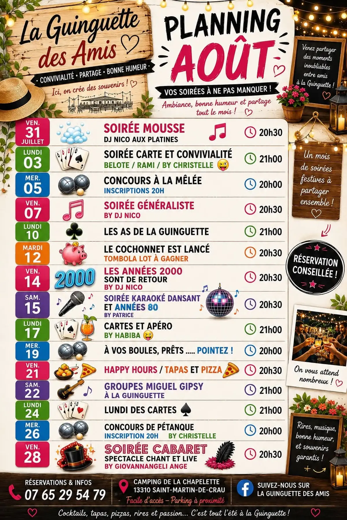 Soirées à la guinguette des amis