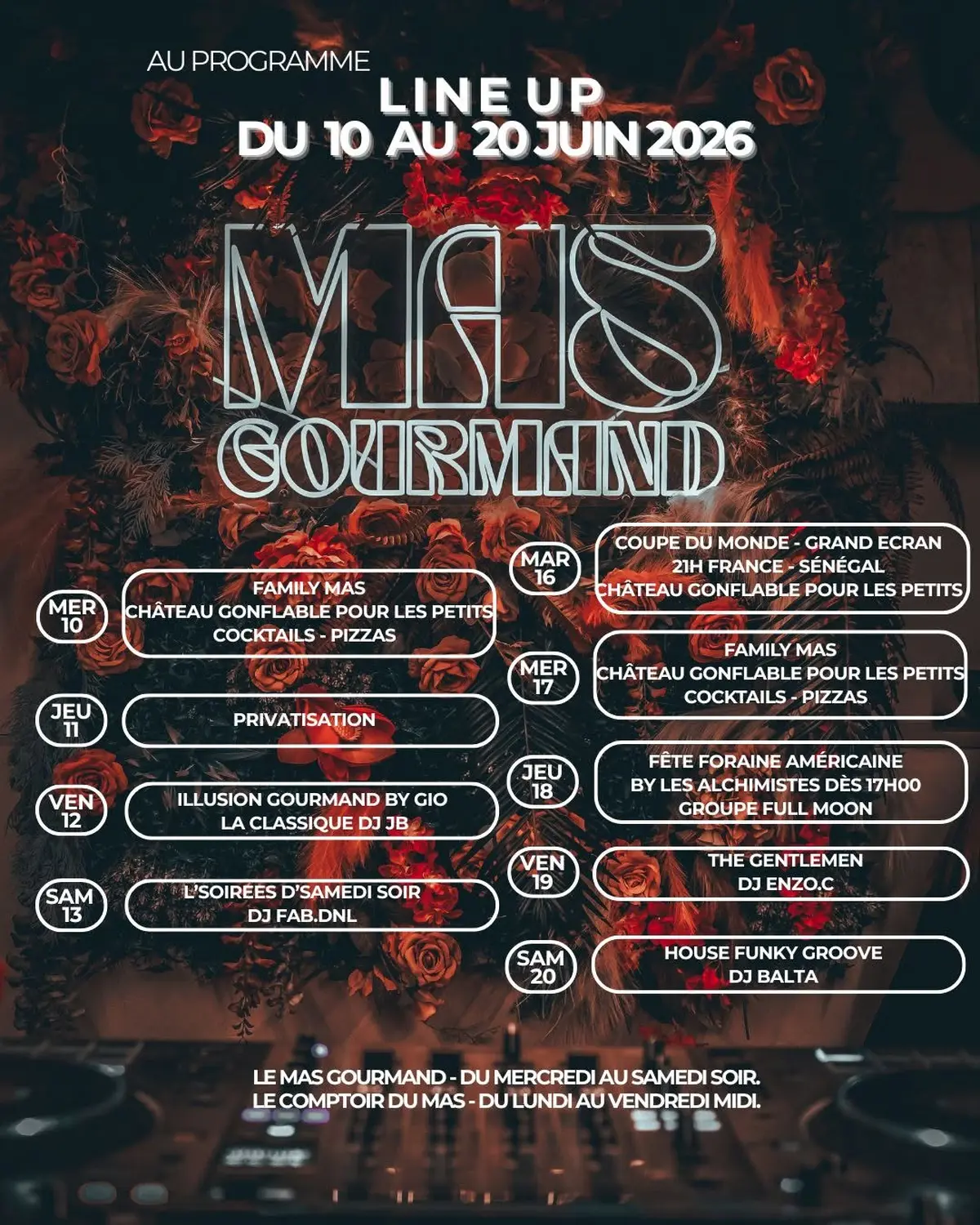 Soirées au Mas Gourmand