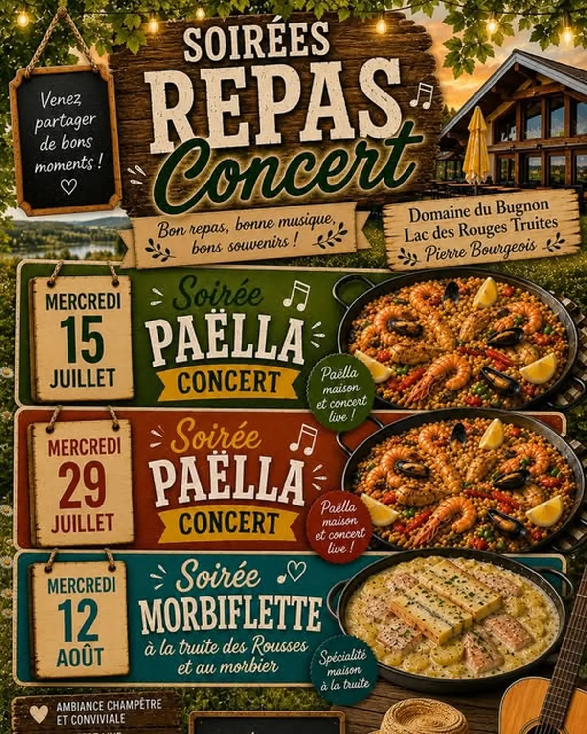 Soirées Repas Concert Domaine du Bugnon