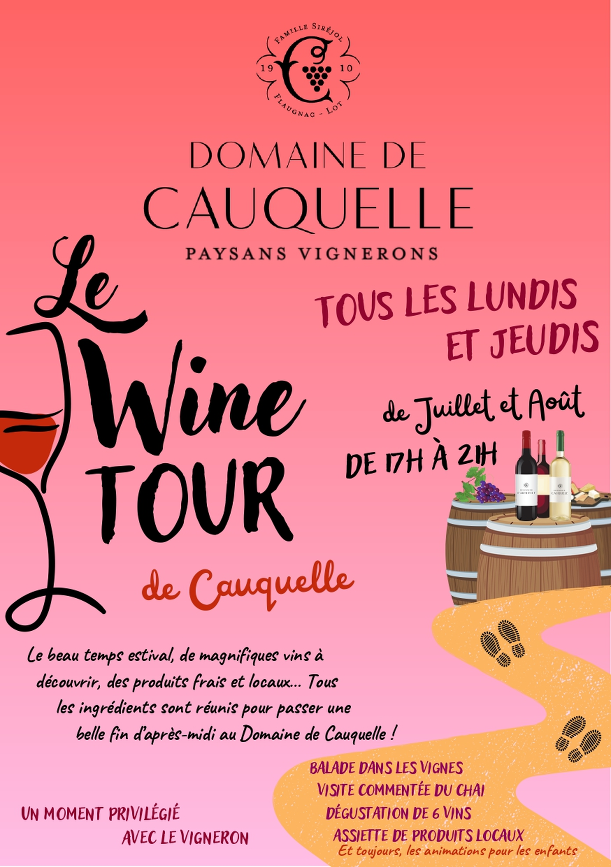 Soirées Wine tour au Domaine de Cauquelle