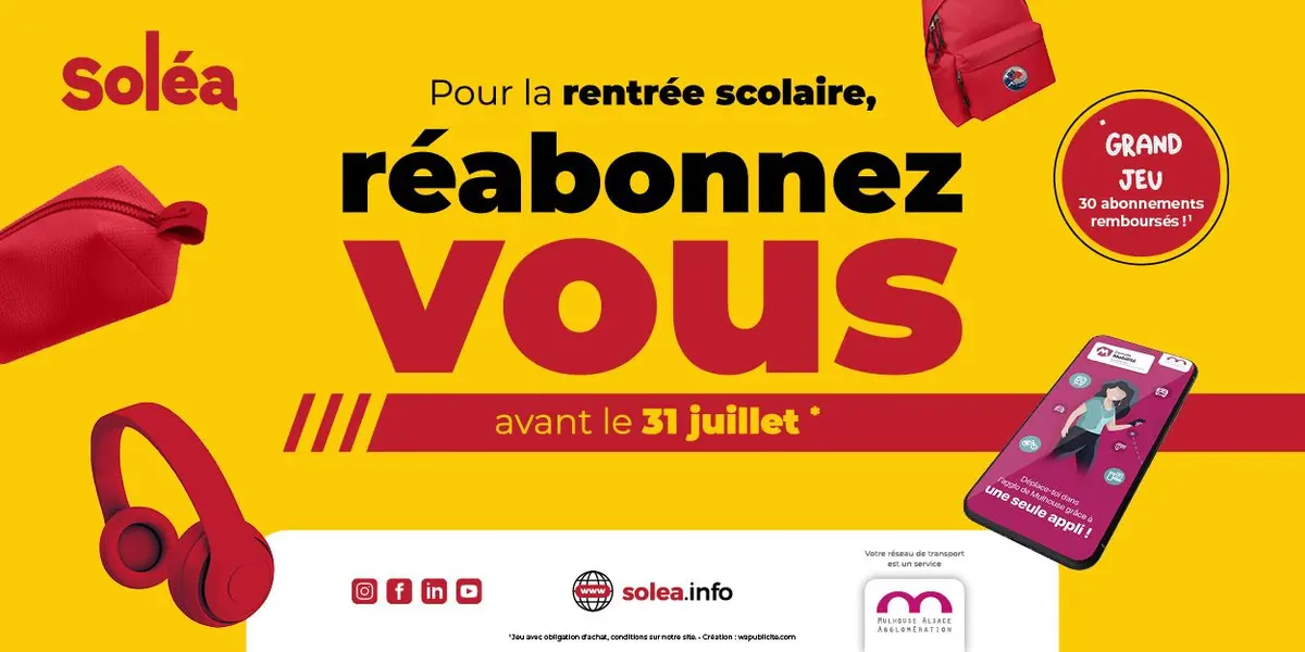 Soléa : réabonnez-vous pour la rentrée !