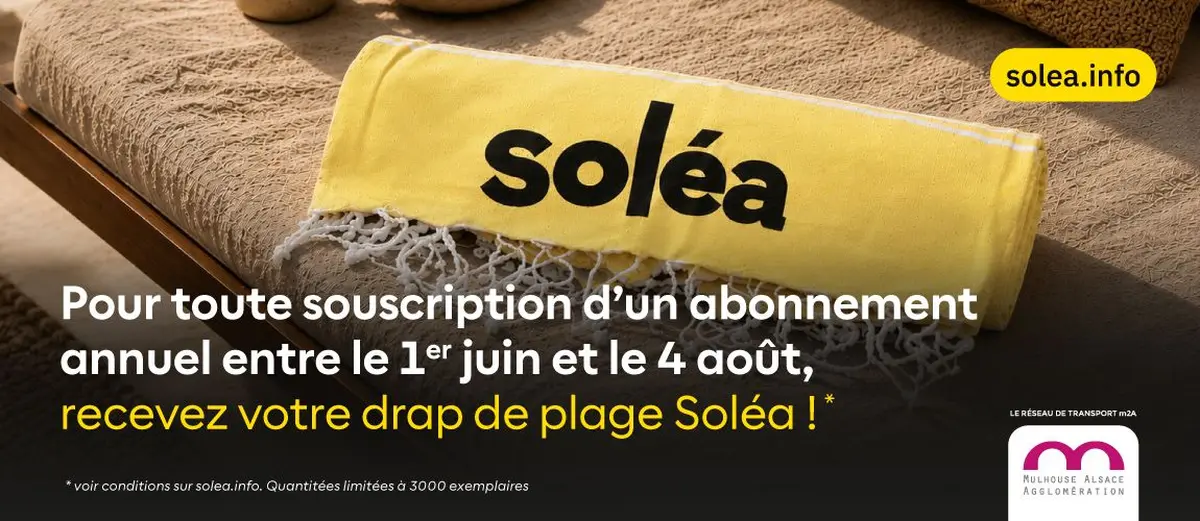 Soléa : un drap de plage offert pour tout abonnement annuel avant la rentrée