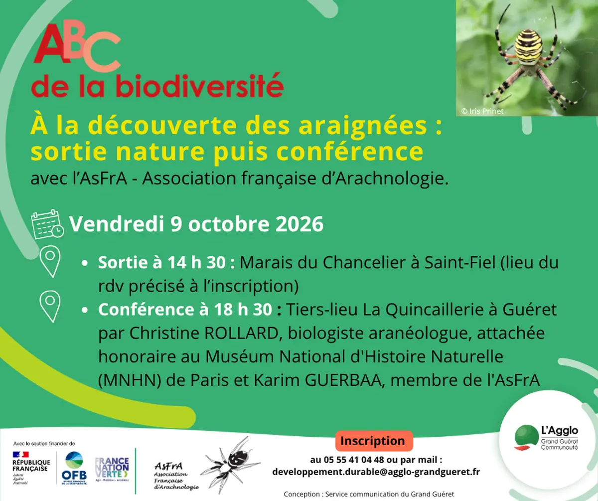 Sortie à la découverte des araignées et Conférence