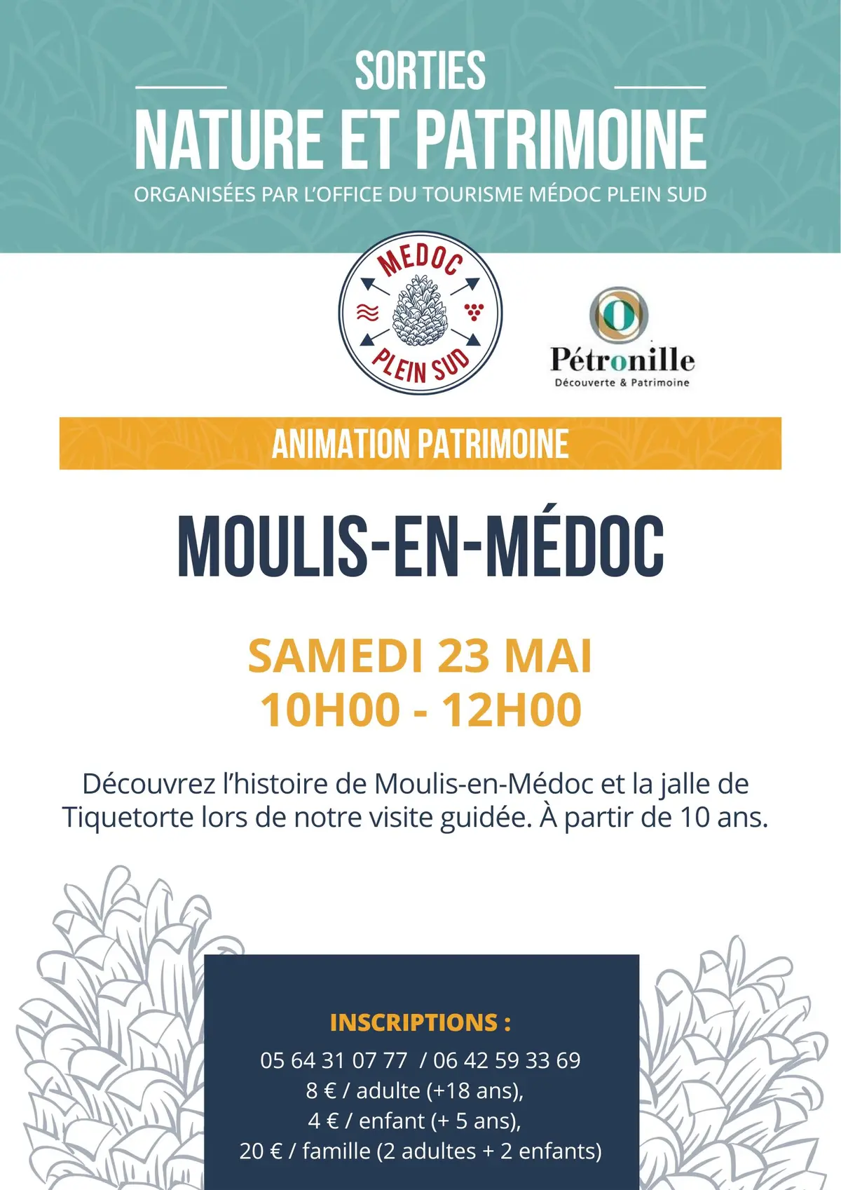 Sortie patrimoine : Histoire et patrimoine de la ville Moulis et de la Jalle de Tiquetorte