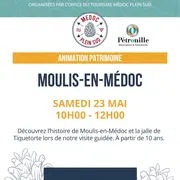 Sortie patrimoine : Histoire et patrimoine de la ville Moulis et de la Jalle de Tiquetorte